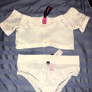 2 Piece white bathing suit